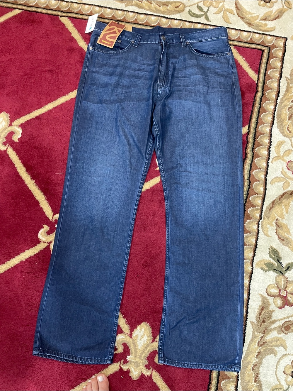 Perry Ellis Men's Straight-Leg Dark Blue Jeans